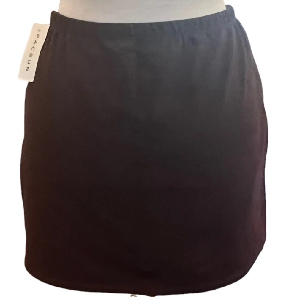 NWT Playboy By Pacsun M Mini Skirt Princess Bow Brown Women’s Medium Stretch - Picture 6 of 12